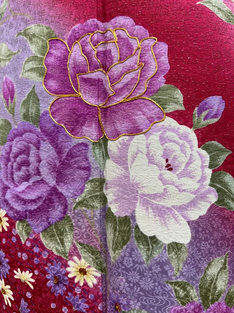 振り袖　フルセット　別誂長襦袢付　成人式　刺繍入り　銀通し　重ね襟付　659