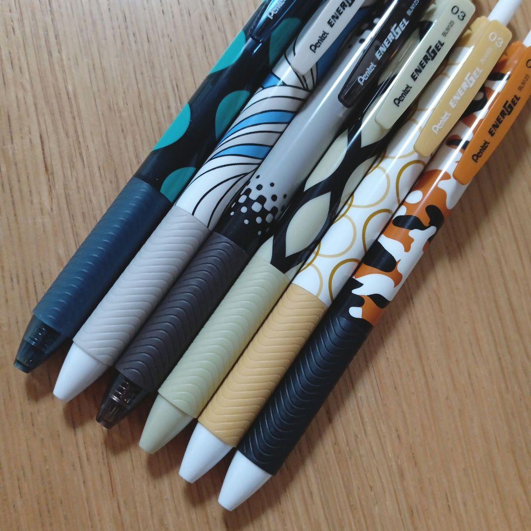 エナージェル　エス　ボールペン　0.3mm　限定　猫柄　6本　コンプリートセット