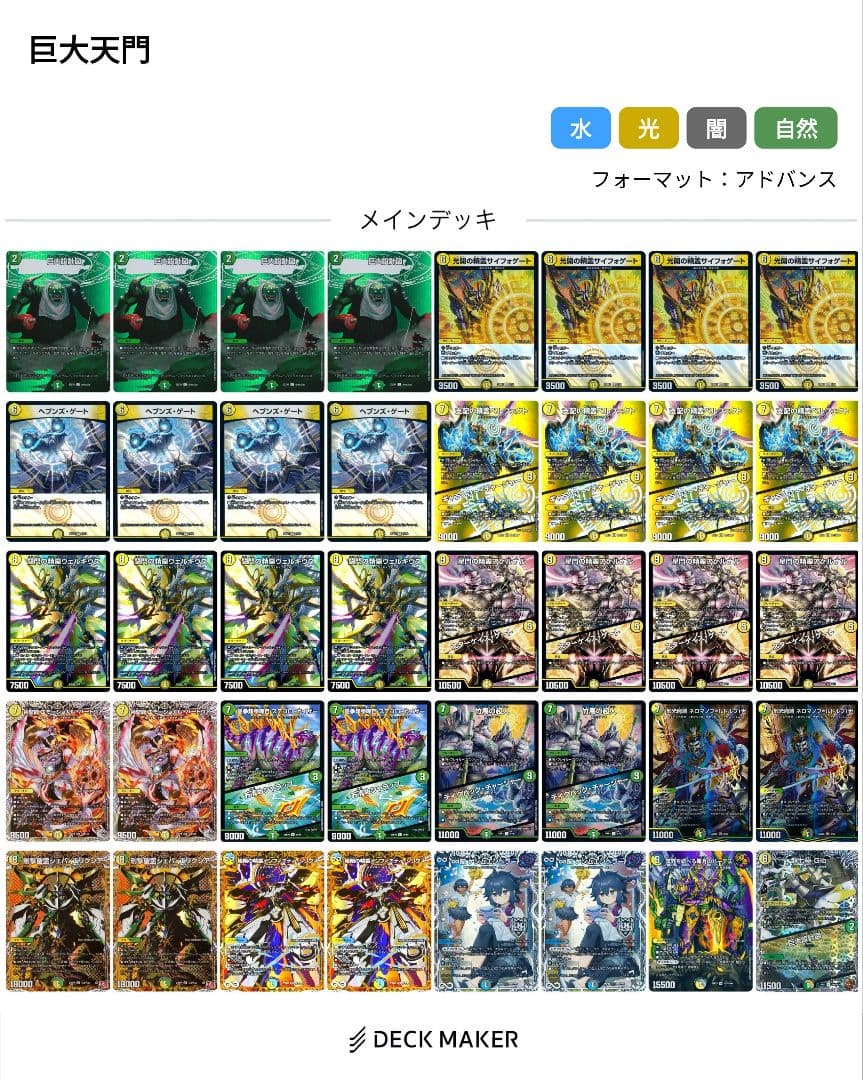 巨大天門　デッキ　40枚セット