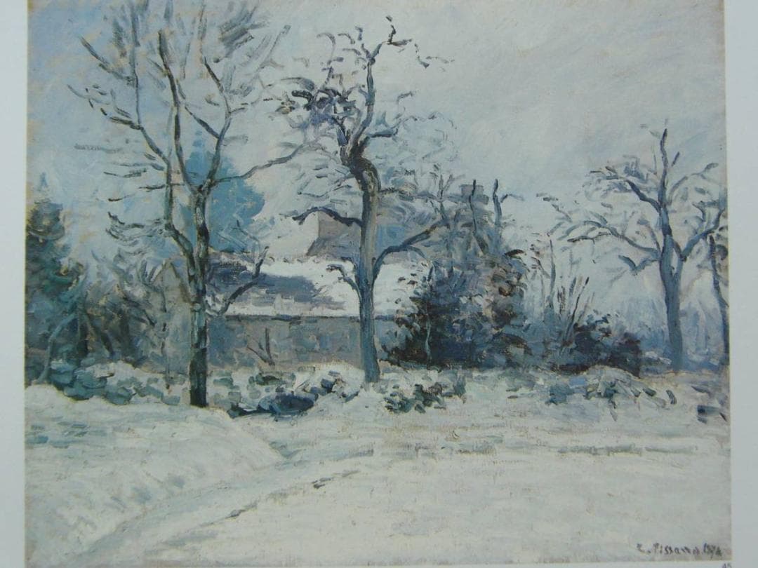 ピサロ、雪のモンフーコー：ピエット家の農場、希少な画集より