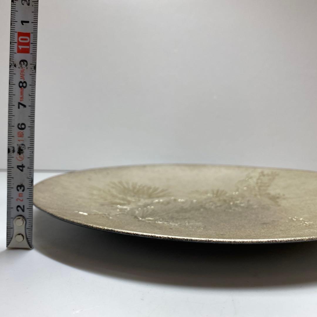 純銀　和光　皿　木箱、皿立付　312g 直径24.3㎝ 東Y7-0117☆2F