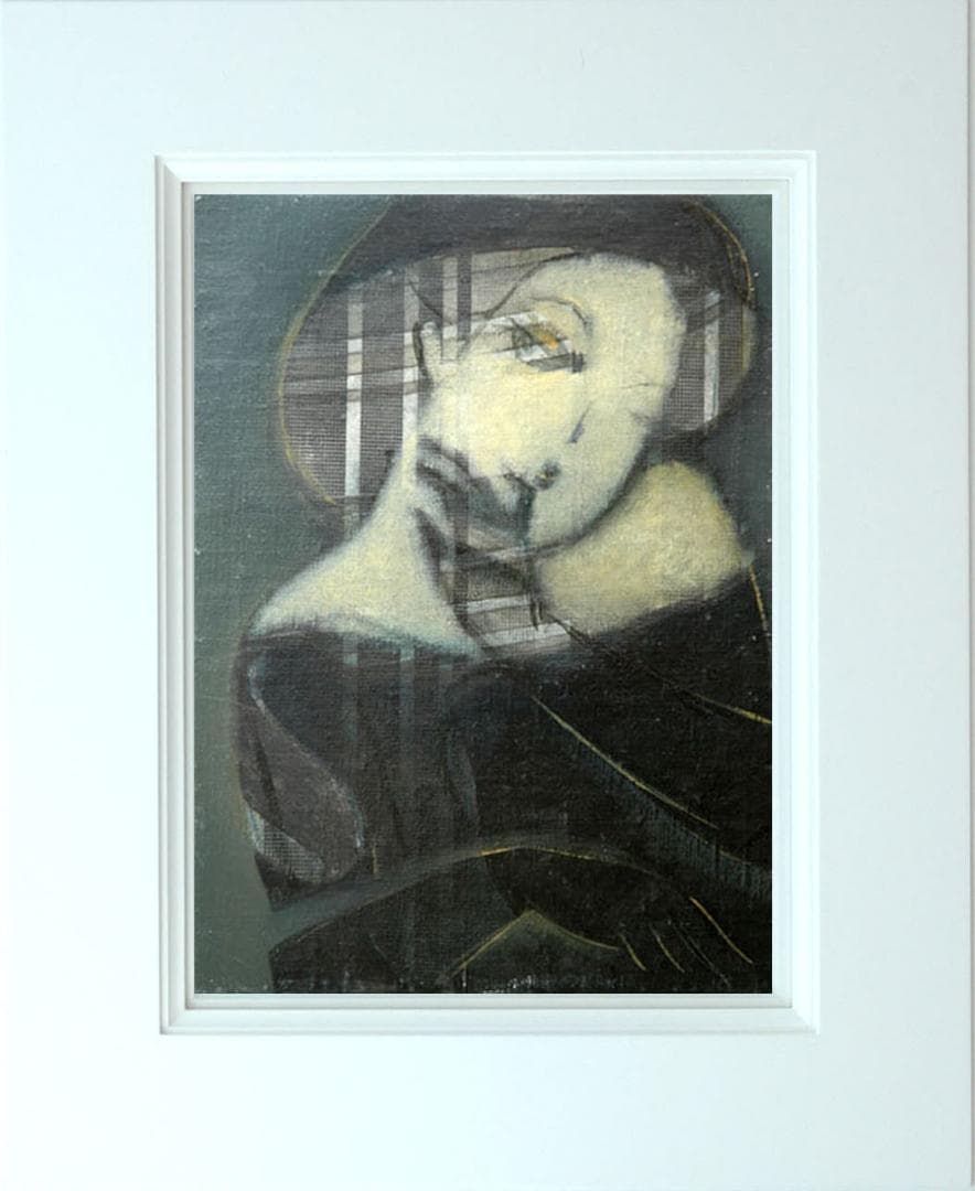 油絵 絵 絵画 インテリア 額付(銀) F4-052313 人物 女性像