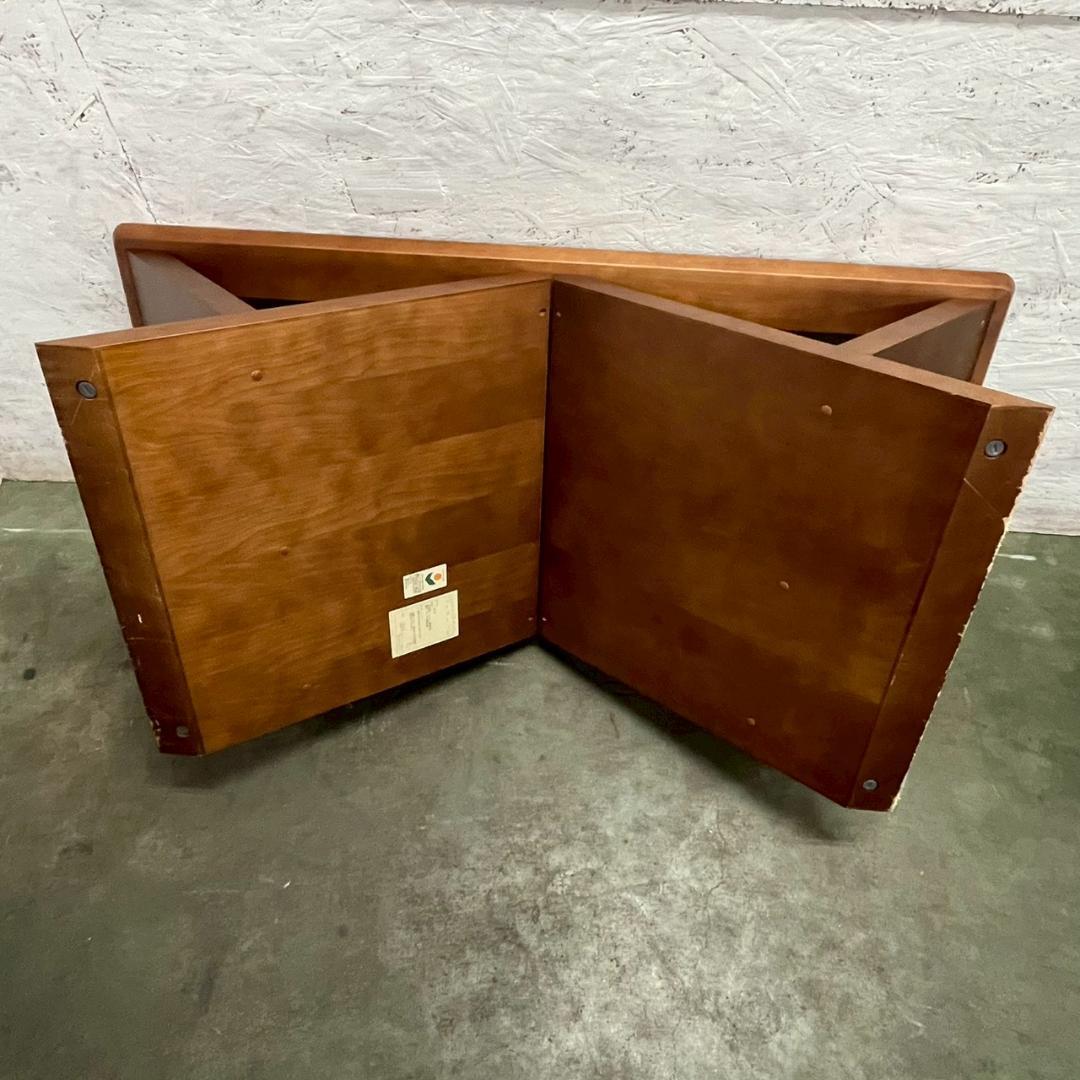 【マルニ】 センターテーブル ローテーブル 木製 ガラス天板 A0874