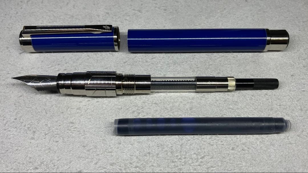 WATERMAN パースペクティブ万年筆 F細字 CTブルー コンバーター付き
