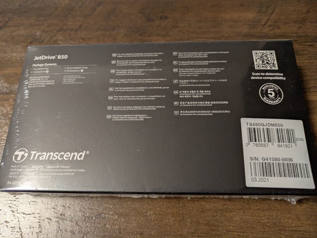 【新品未開封】Transcend JetDrive 850 480GB SSD