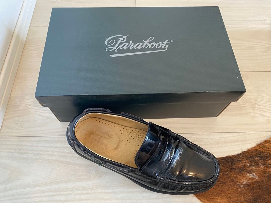 Paraboot BEAMS別注 パテントレザースリッポン