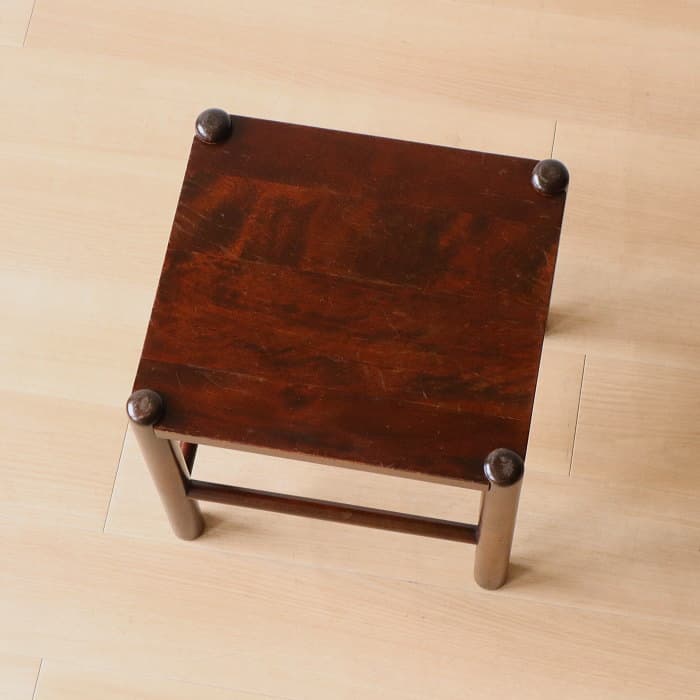 アンティーク 北海道民芸家具 スツール 花台 木製 樺材