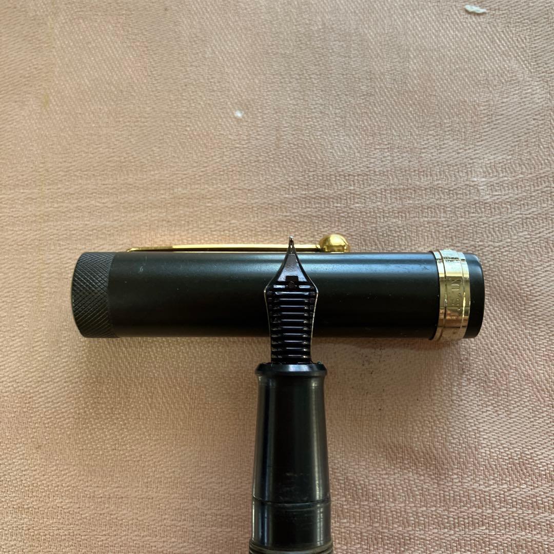 仙台 大橋堂 万年筆 14K 2本セット 黒 金色リング 木製箱