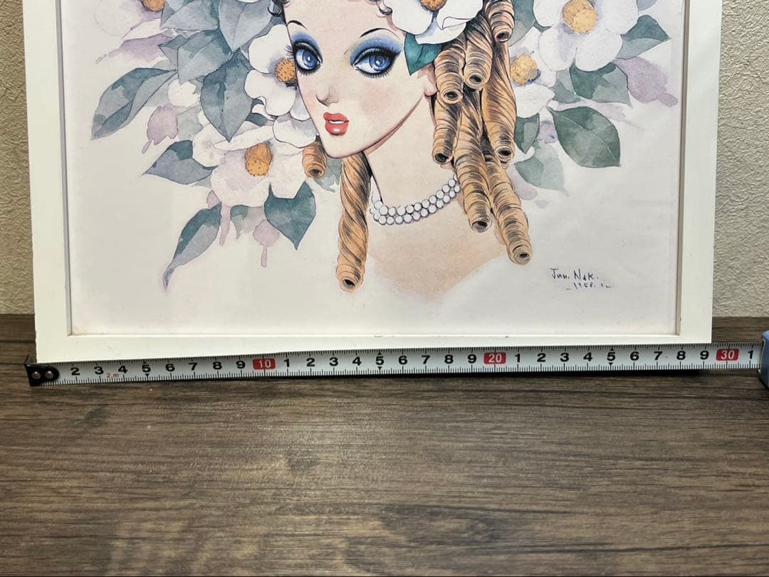 【送料込み】中村淳一　1958年　昭和レトロ　漫画　額縁付き　イラスト画