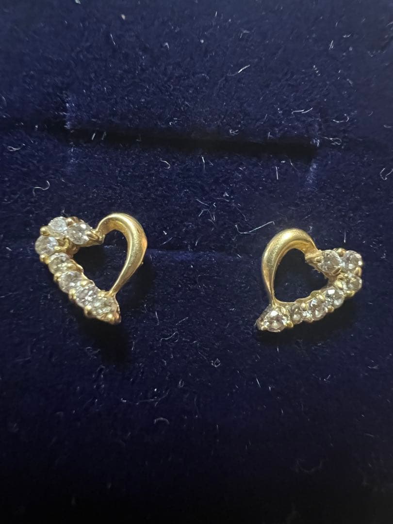 購入者様決定　他の方はすみません K18YG ハート　ダイヤ　ピアス