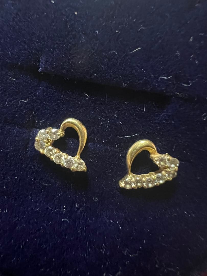 購入者様決定　他の方はすみません K18YG ハート　ダイヤ　ピアス