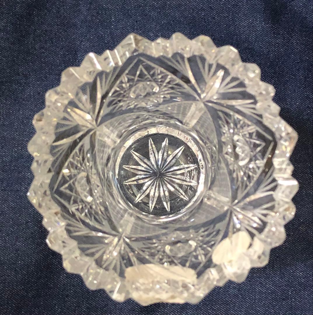 [未使用] ボヘミアクリスタル 花瓶 ヴィンテージ ハンドカット 正規輸入品