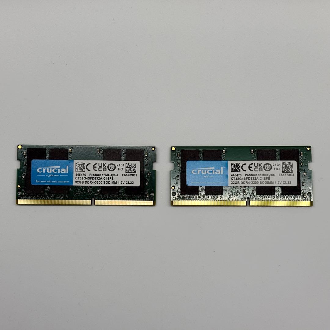 メモリー Crucial 64GB Kit (2 x 32GB) DDR4-3200