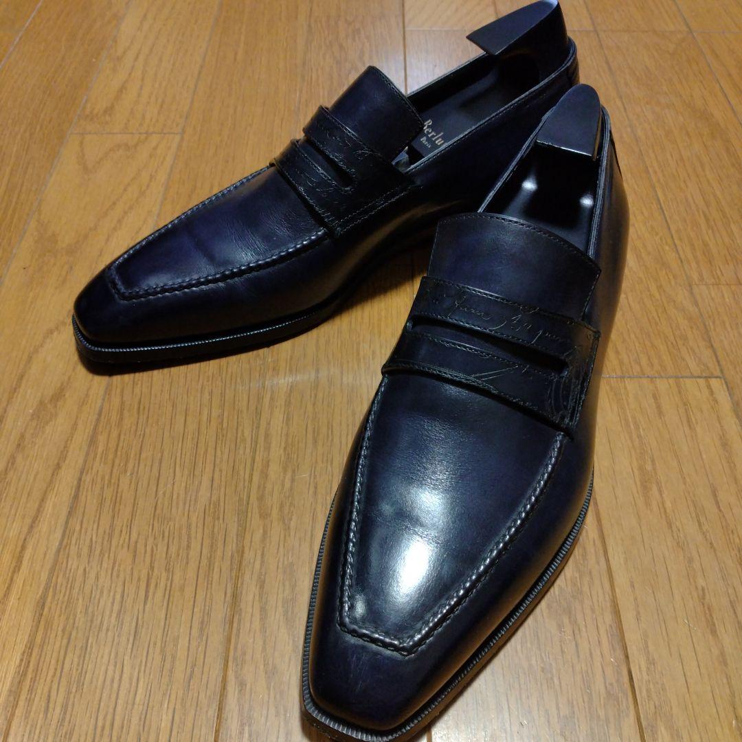 ベルルッティ　ダークブルー革靴　サイズ8