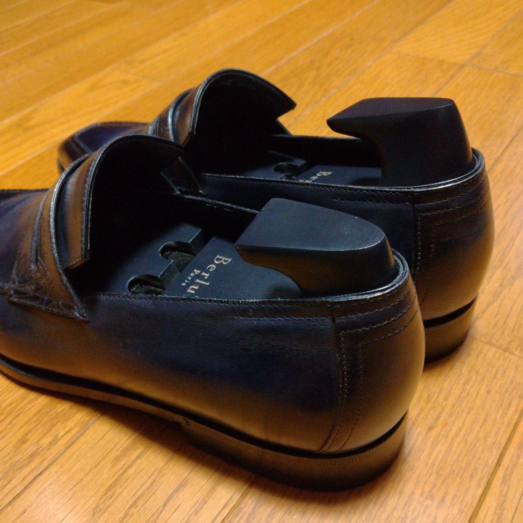 ベルルッティ　ダークブルー革靴　サイズ8