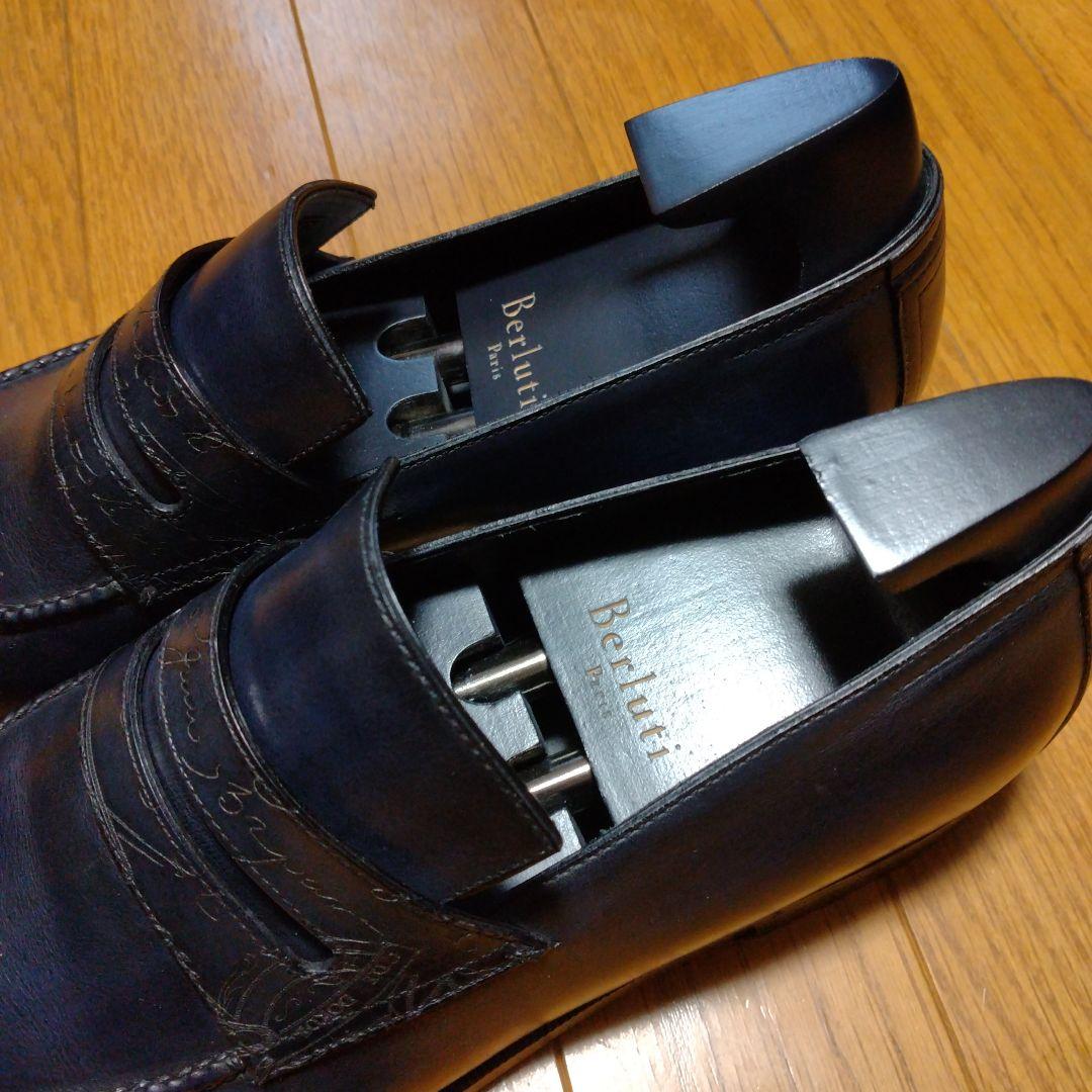 ベルルッティ　ダークブルー革靴　サイズ8