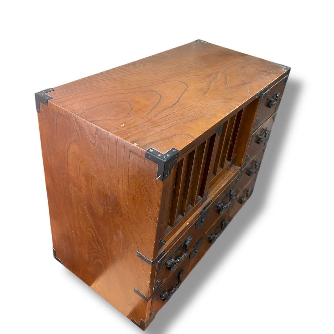 欅 ケヤキ 整理箪笥 箪笥 タンス たんす チェスト 時代箪笥 民藝 金具 気密