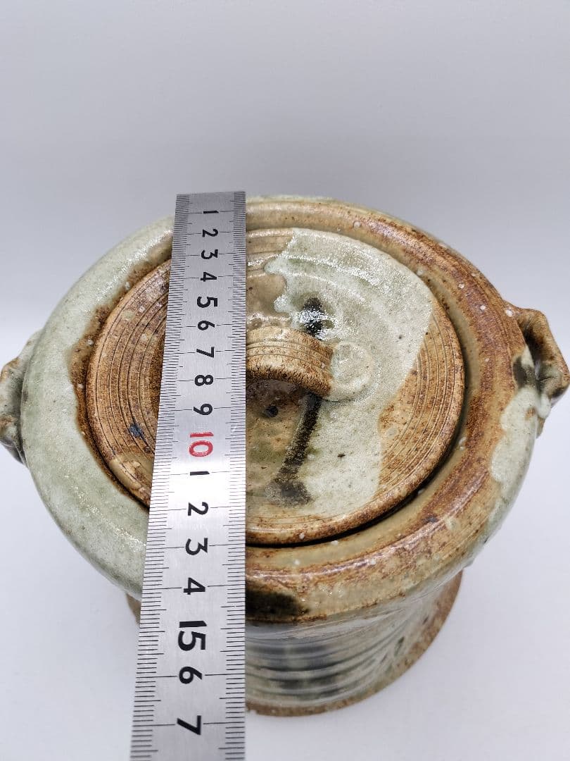 c674 水指 美濃伊賀 山吹窯 佐治光寿 木箱 茶道具 古物