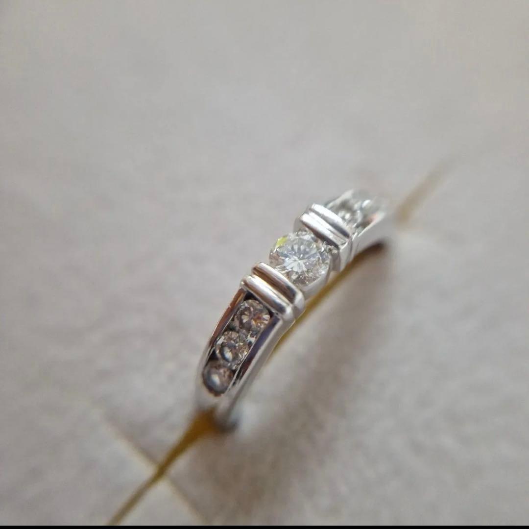 PT900 ダイヤ 0.5ct ハーフエタニティ リング