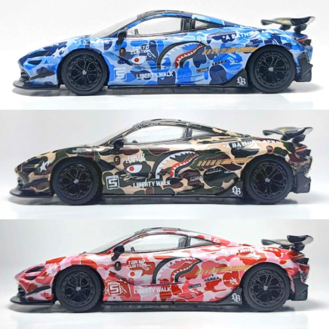 MINIGT リバティーウォークBAPE MCLAREN限定 3セットケース付き