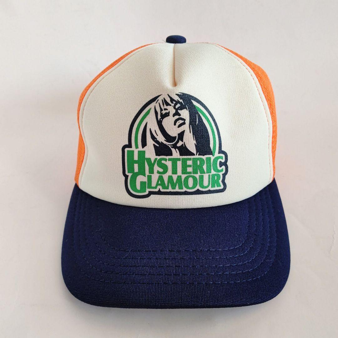 HYSTERIC GLAMOUR メッシュキャップ girl オレンジ×ネイビー