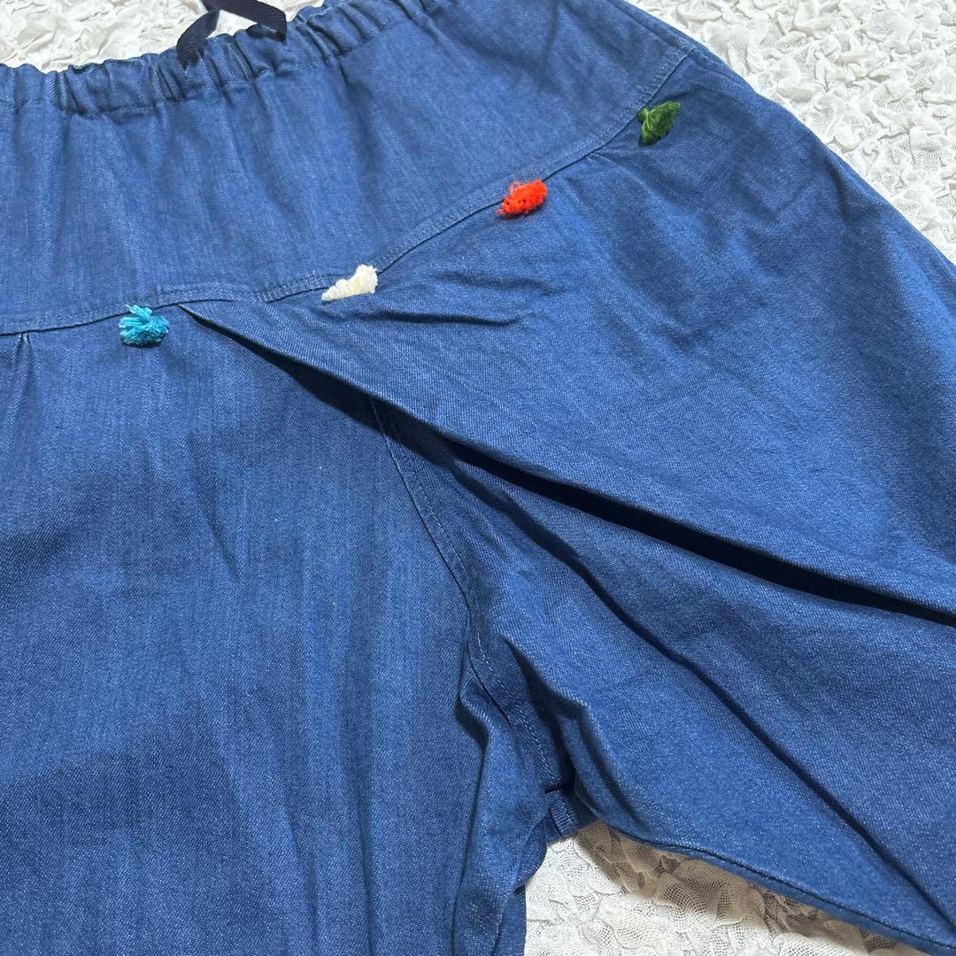 希少　キャピタル　デニム サルエル　ハーフ パンツ　ポンポン　ウエストゴム　美品