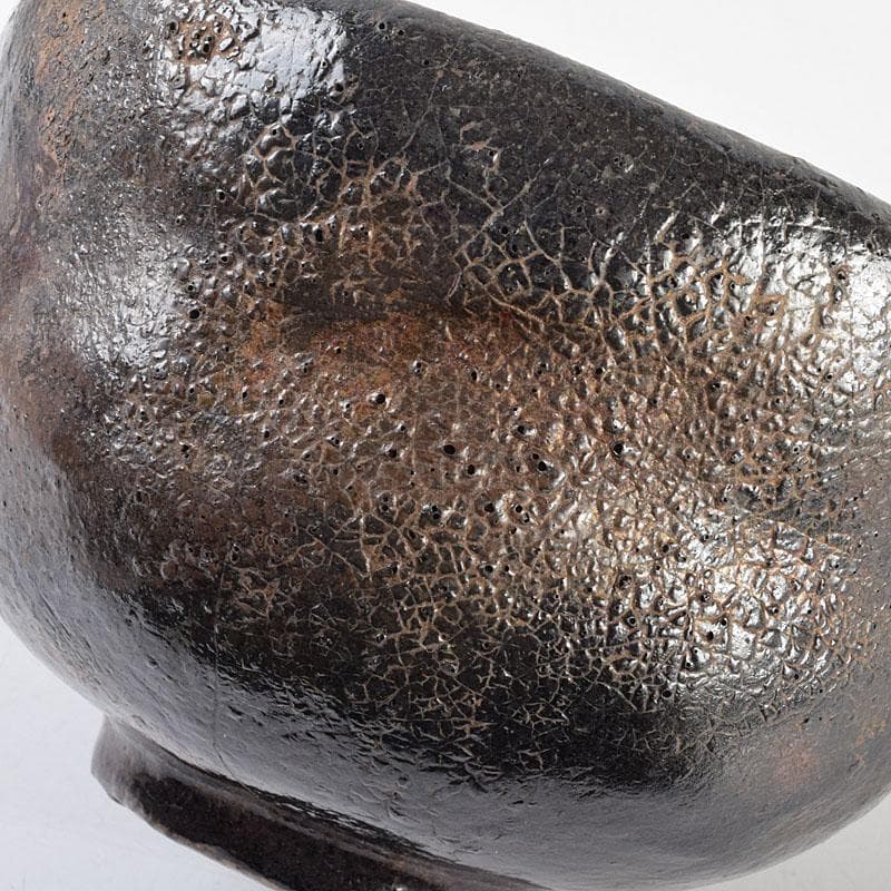 茶道具　楽吉左衛門　九代了入作　黒楽茶碗　合わせ箱　V　R9372