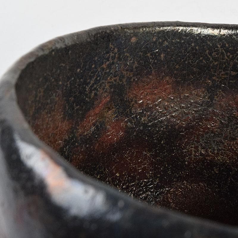 茶道具　楽吉左衛門　九代了入作　黒楽茶碗　合わせ箱　V　R9372