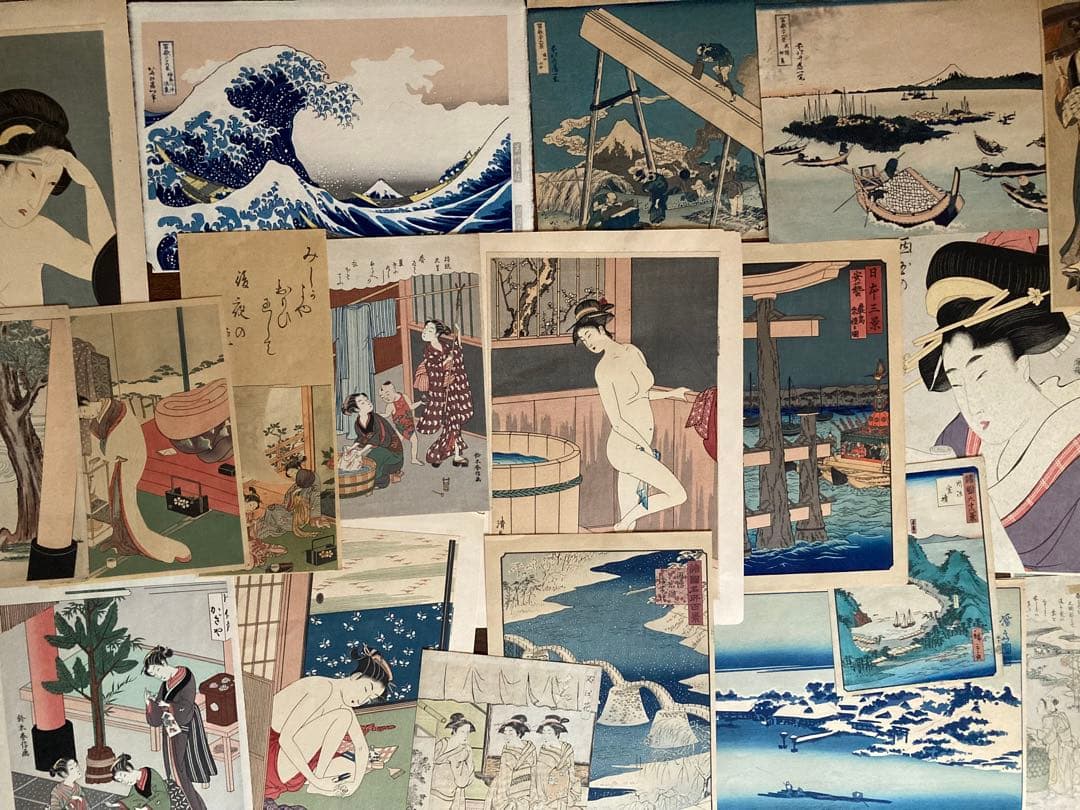 み*け様 浮世絵　木版画　23枚セット　春信清長國貞廣重歌麿北斎