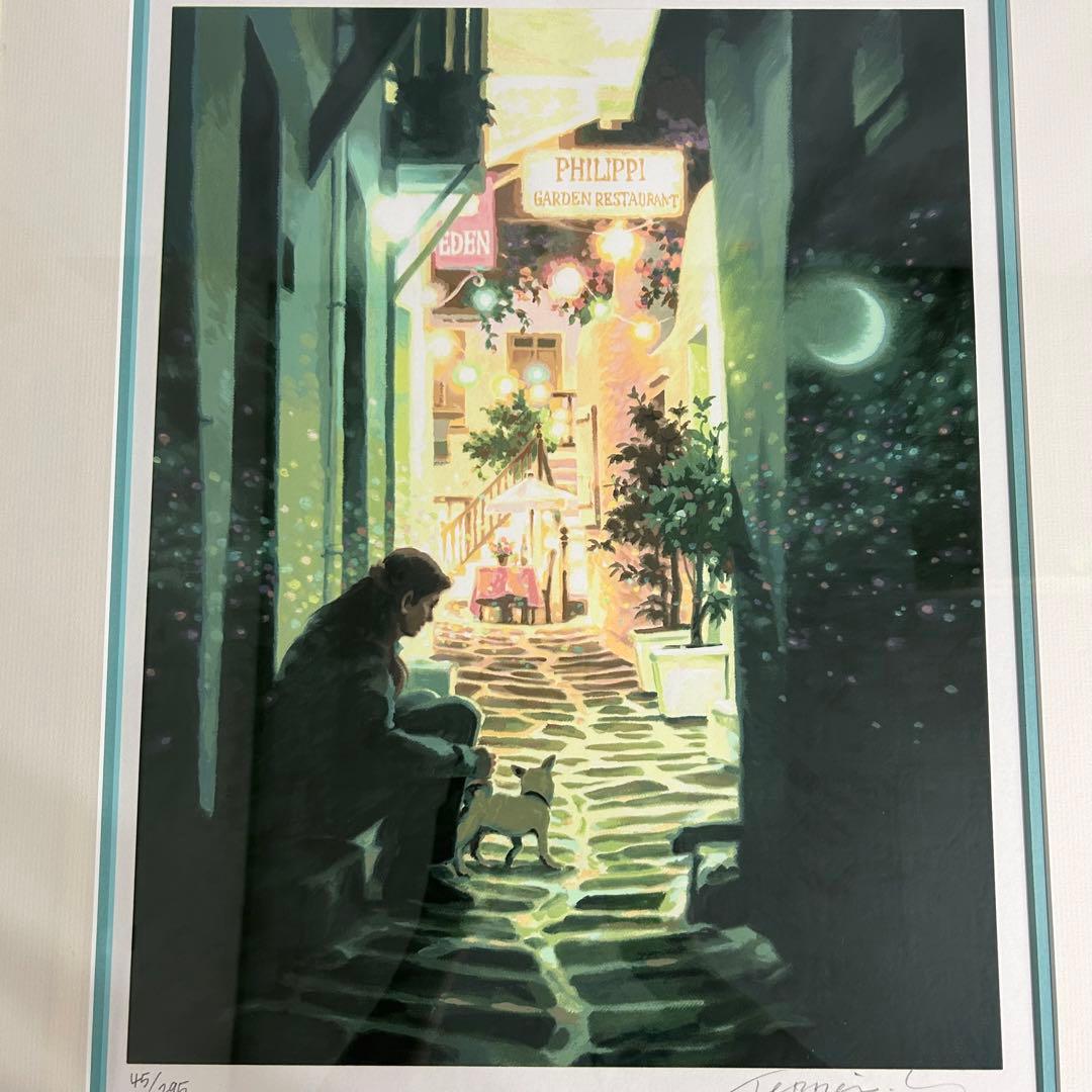 笹倉鉄平 絵画 リトグラフ ドリーミング 限定 アンティーク レア 直筆サイン