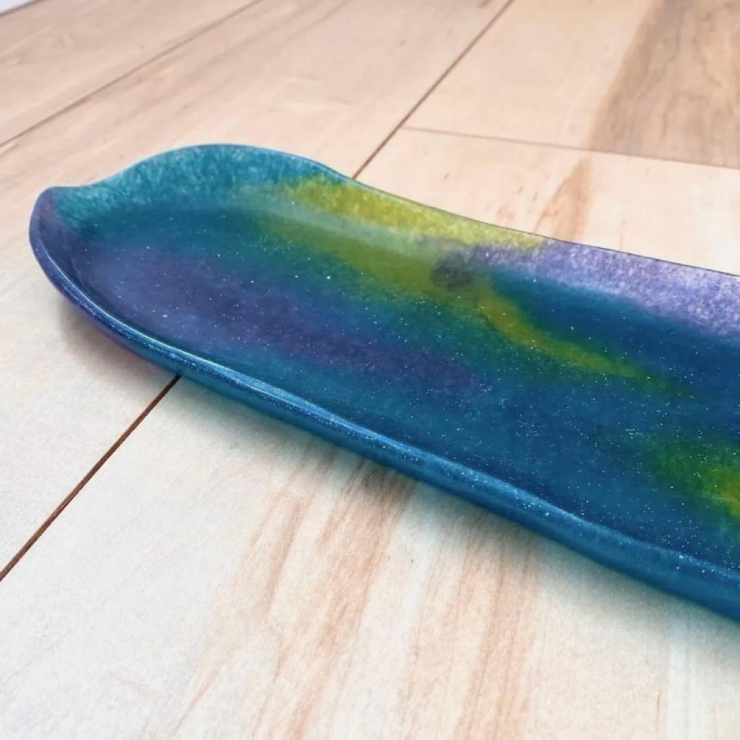 パートドヴェール 青の長々皿