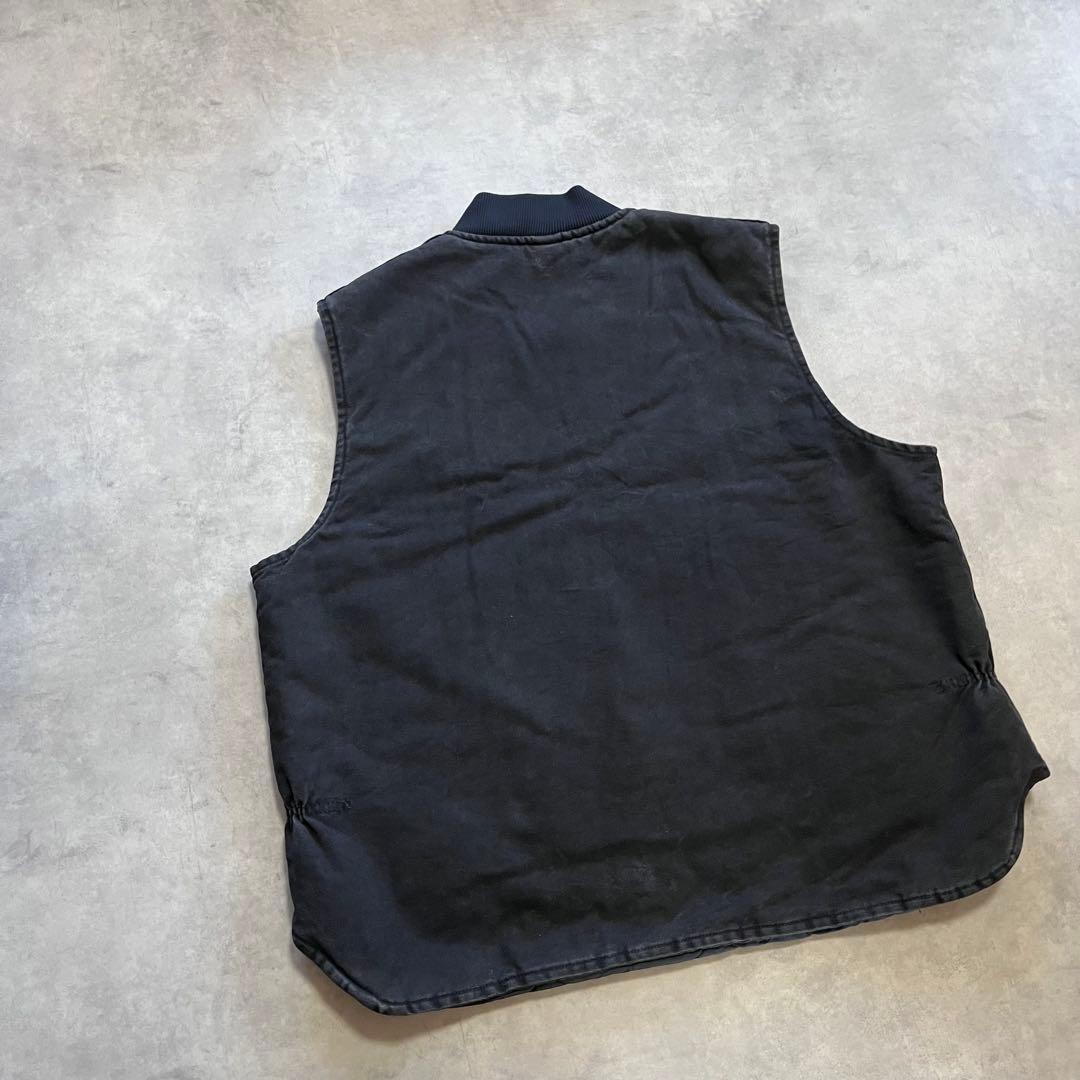 USA製Carhartt カーハート ダック ベスト ブラック オニキス 腰ゴム