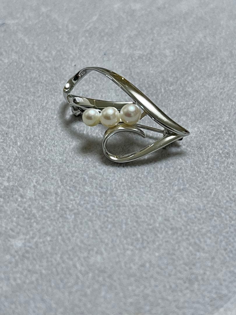 MIKIMOTO ミキモト パールブローチ シルバー M S 刻印 Pearl