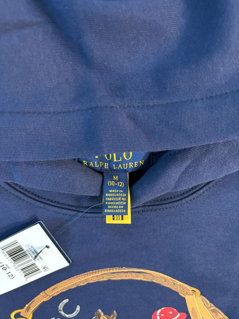 今季新品ラルフローレンスウェット　ポロベア パーカー　紺色　ボーイズM　150