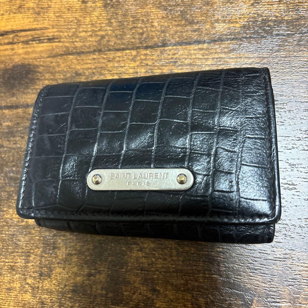 SAINT LAURENT 黒 レザー キーケース