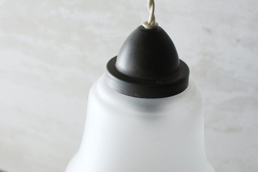 【ベル型ガラスのペンダントライト】大正 昭和 古道具 蚤の市 ブロカント