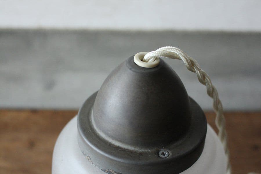 【ベル型ガラスのペンダントライト】大正 昭和 古道具 蚤の市 ブロカント