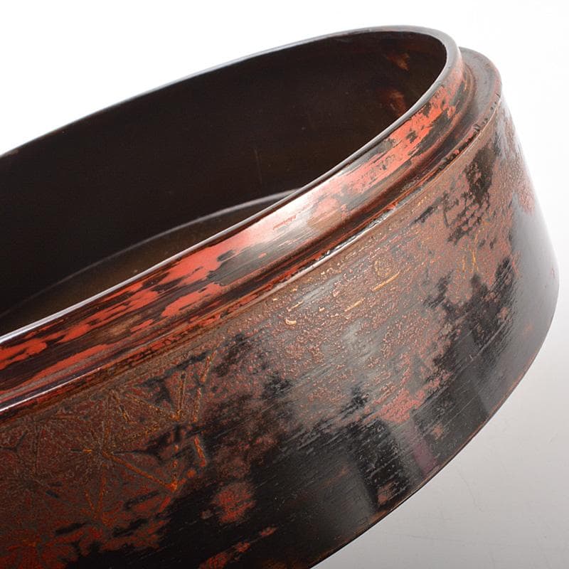 古民具　時代漆器　根来塗　食籠　菓子器　蓋物　D　R7544