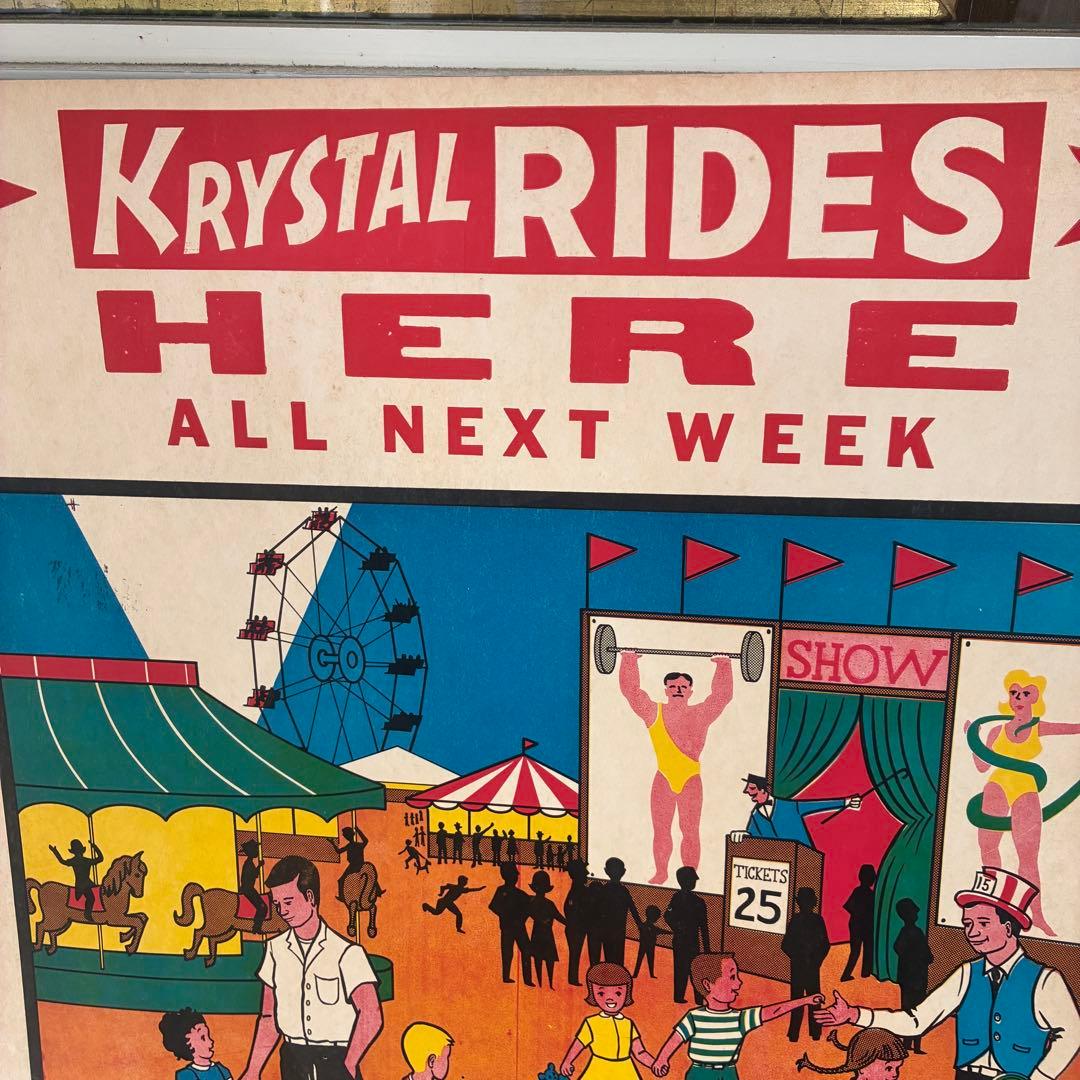 BIG！50's〜アメリカアンティーク　実物遊園地サーカス広告　ヴィンテージ雑貨