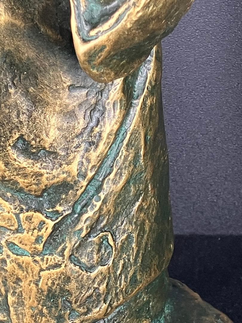 【巨匠 北村西望】ブロンズ像「笑う少女」高さ32cm 共箱・刻印有 文化勲章受章