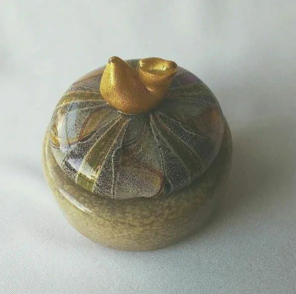 金子正人作★ガラス香合★