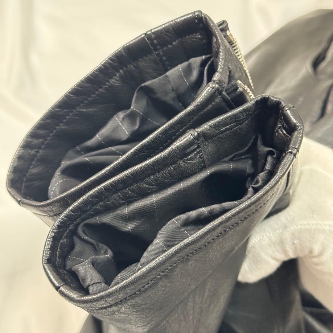 美品/メンテ済 リチウムオム 牛革ライダース 48 タイト riri