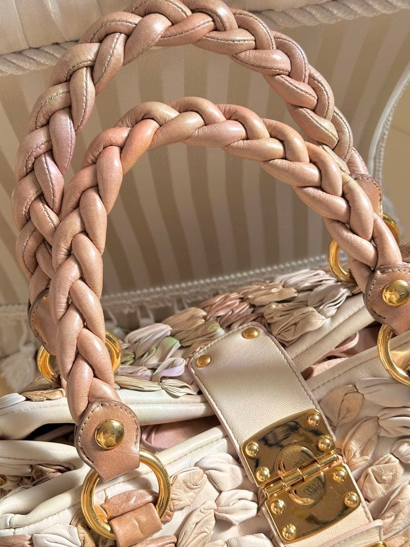 miumiu マトラッセ 2way バッグ カゴバッグ 本革ショルダーバッグ