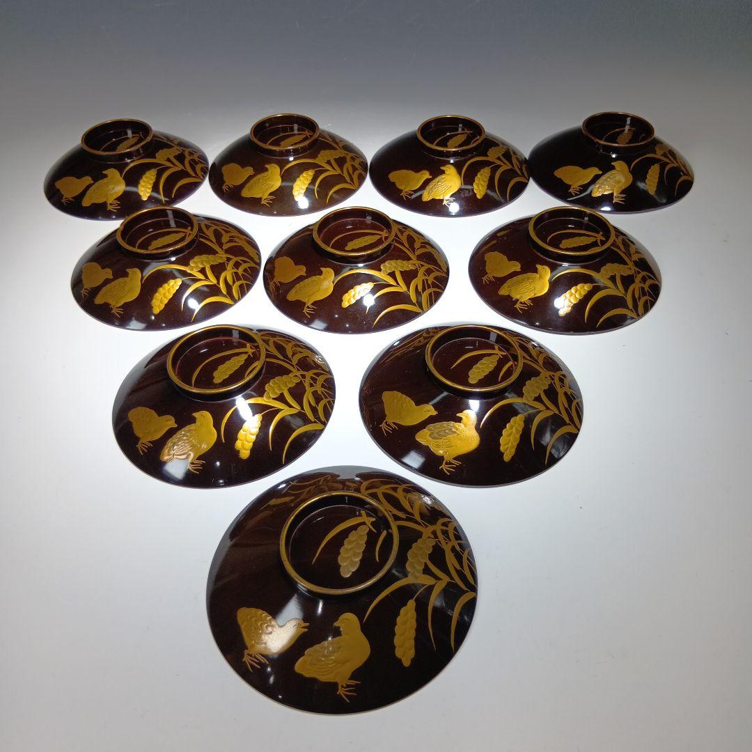 時代物　蒔絵吸物椀10客