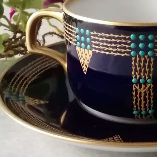 逸品　フッチェンロイター　アールデコ金彩ジュエルC&S　ドイツ　アンティーク