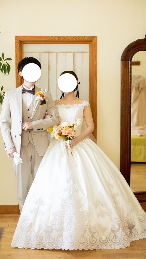 ベリッシマ ウェディングドレス　パニエ 付き