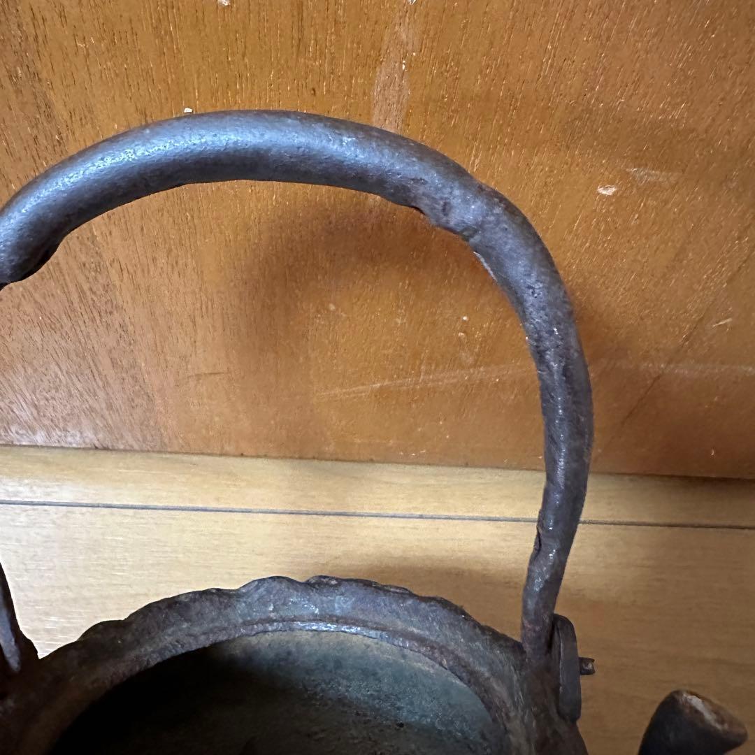 龍文堂 鉄瓶 唐銅蓋 煎茶道具