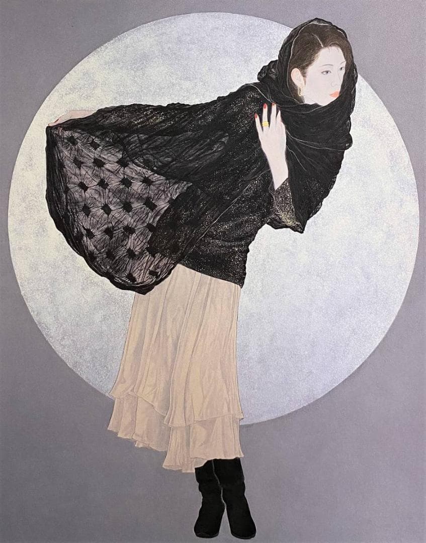 堀泰明、【RONDO】、希少な額装用画集より、新品額装付、状態良好