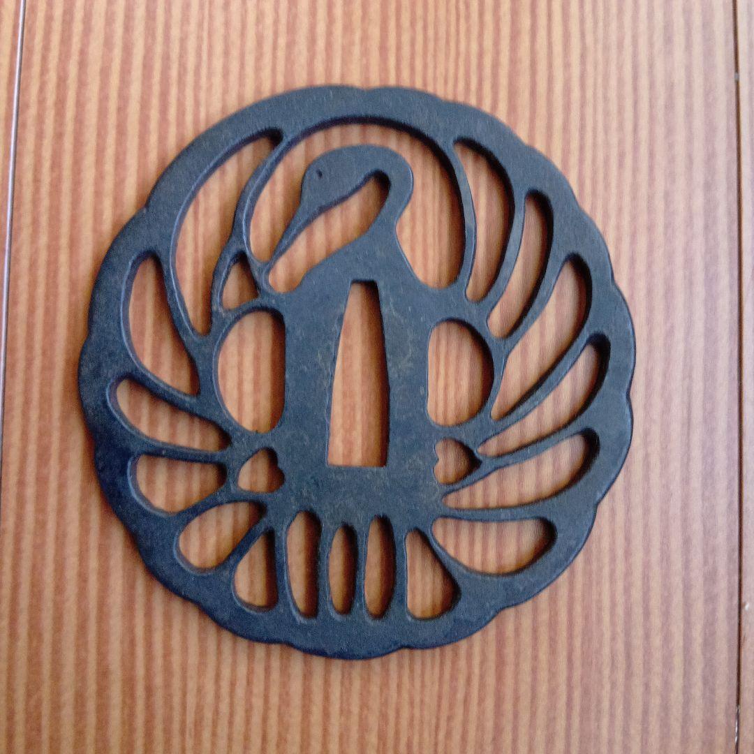 鶴丸透かし鍔(つば) 金属製 約3.4mm