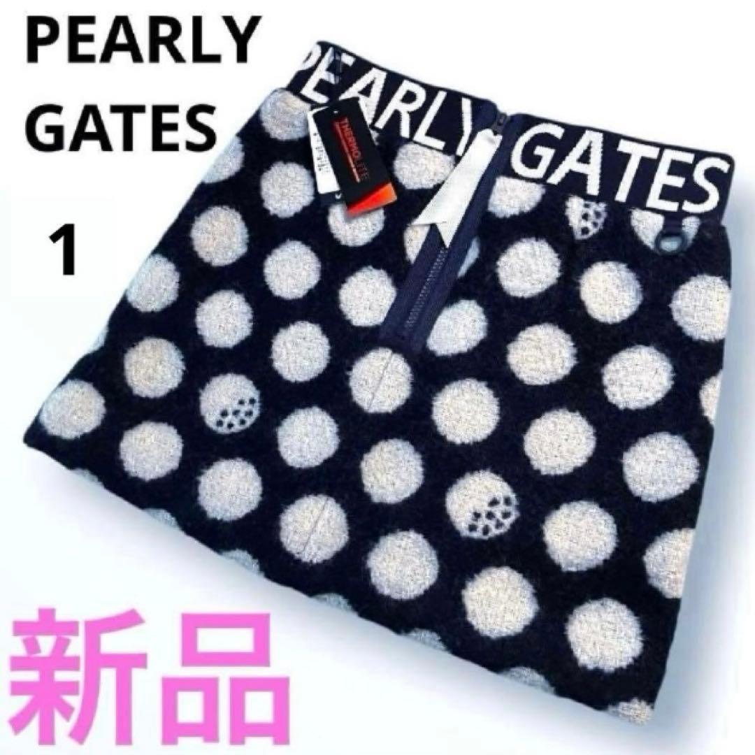 【新品】パーリーゲイツ　中綿リングチェックスカート BIGドット柄　1